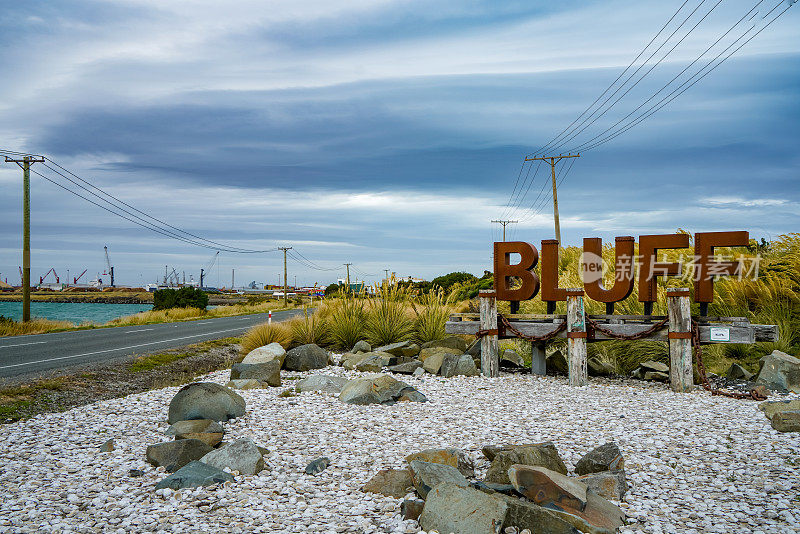 Bluff town Sign，新西兰最南端的城镇